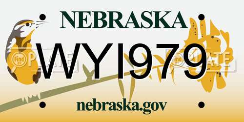 WYI979 Nebraska License Plate