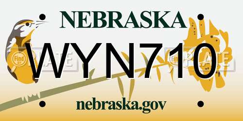 WYN710 Nebraska License Plate