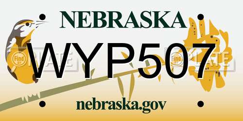 WYP507 Nebraska License Plate