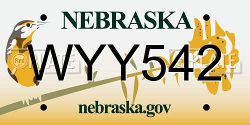 WYY542 Nebraska License Plate