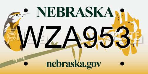 WZA953 Nebraska License Plate
