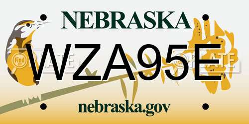WZA95E Nebraska License Plate