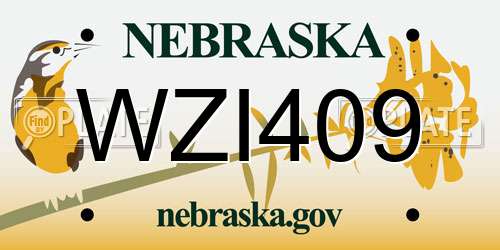 WZI409 Nebraska License Plate