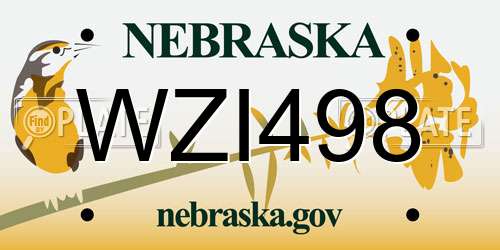 WZI498 Nebraska License Plate
