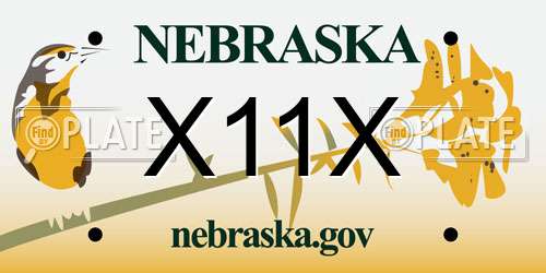 X11X Nebraska License Plate