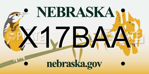 X17BAA Nebraska License Plate