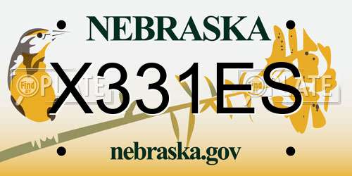 X331ES Nebraska License Plate
