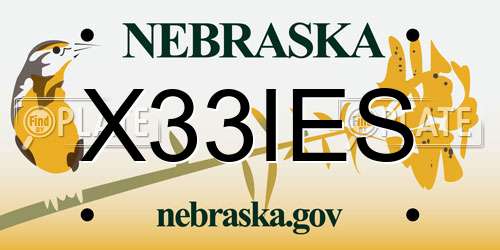 X33IES Nebraska License Plate