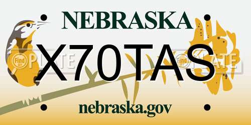 X70TAS Nebraska License Plate
