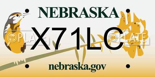 X71LC Nebraska License Plate