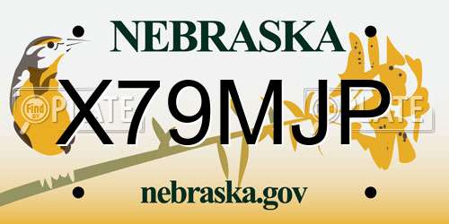 X79MJP Nebraska License Plate