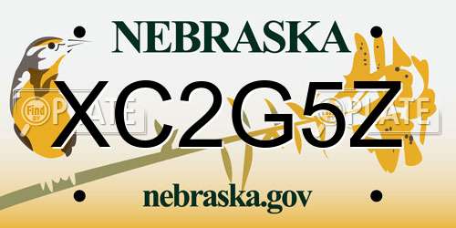 XC2G5Z Nebraska License Plate