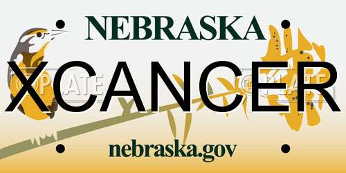 XCANCER Nebraska License Plate