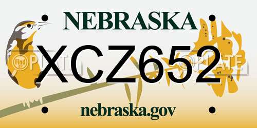 XCZ652 Nebraska License Plate