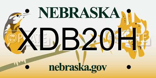 XDB20H Nebraska License Plate