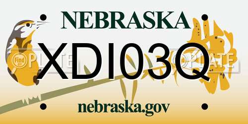 XDI03Q Nebraska License Plate