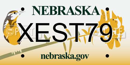 XEST79 Nebraska License Plate