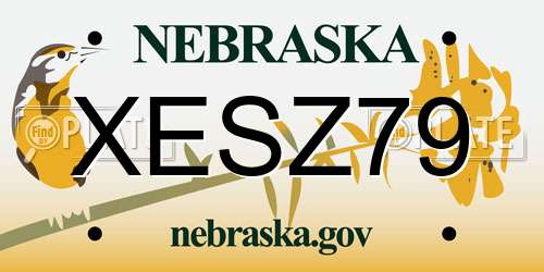 XESZ79 Nebraska License Plate