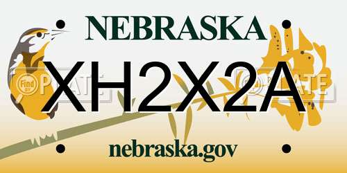 XH2X2A Nebraska License Plate
