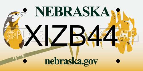 XIZB44 Nebraska License Plate