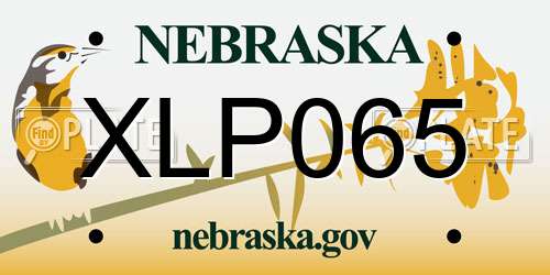 XLP065 Nebraska License Plate