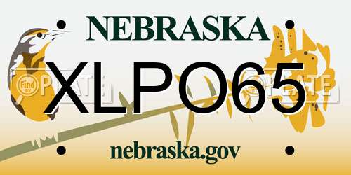 XLPO65 Nebraska License Plate