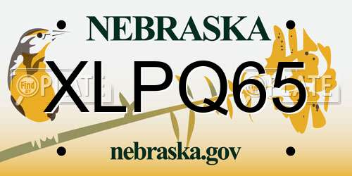 XLPQ65 Nebraska License Plate