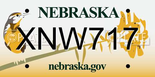 XNW717 Nebraska License Plate