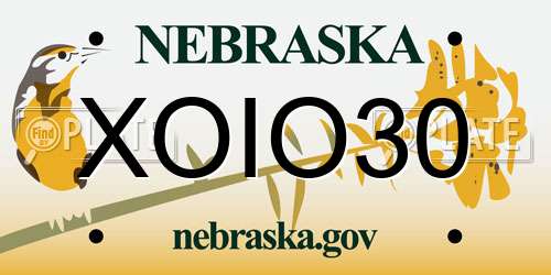XOIO30 Nebraska License Plate