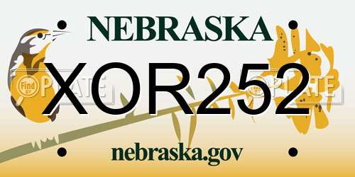 XOR252 Nebraska License Plate