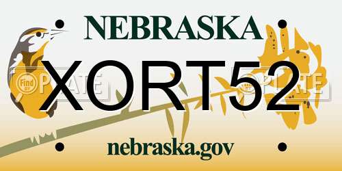 XORT52 Nebraska License Plate