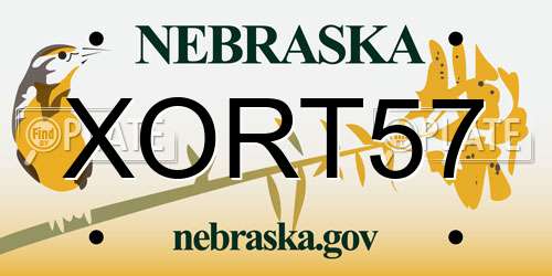 XORT57 Nebraska License Plate