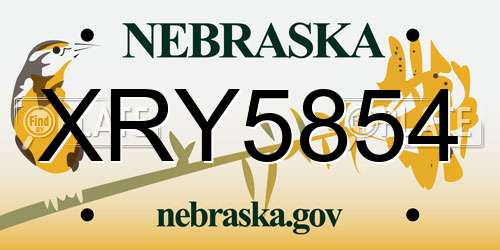 XRY5854 Nebraska License Plate