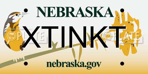 XTINKT Nebraska License Plate