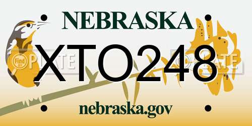 XTO248 Nebraska License Plate