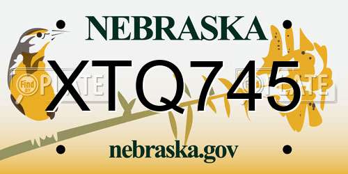 XTQ745 Nebraska License Plate