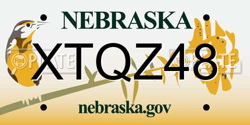XTQZ48 Nebraska License Plate