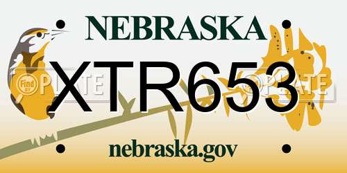 XTR653 Nebraska License Plate