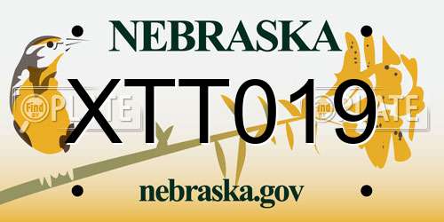 XTT019 Nebraska License Plate