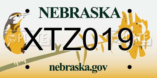 XTZ019 Nebraska License Plate