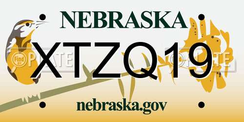 XTZQ19 Nebraska License Plate