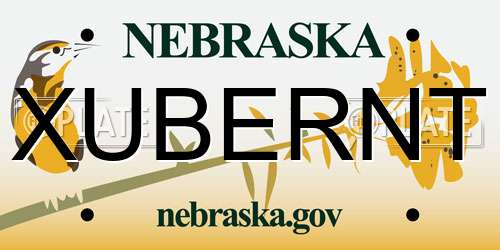 XUBERNT Nebraska License Plate