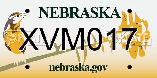 XVM017 Nebraska License Plate