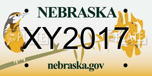 XY2017 Nebraska License Plate