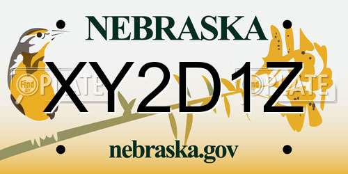 XY2D1Z Nebraska License Plate
