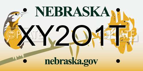 XY2O1T Nebraska License Plate