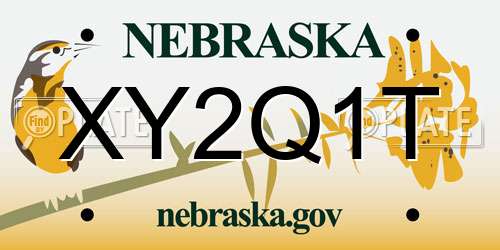 XY2Q1T Nebraska License Plate