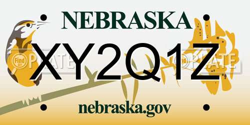 XY2Q1Z Nebraska License Plate