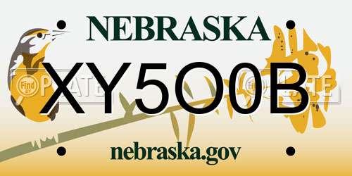 XY5O0B Nebraska License Plate