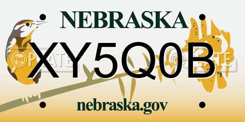 XY5Q0B Nebraska License Plate